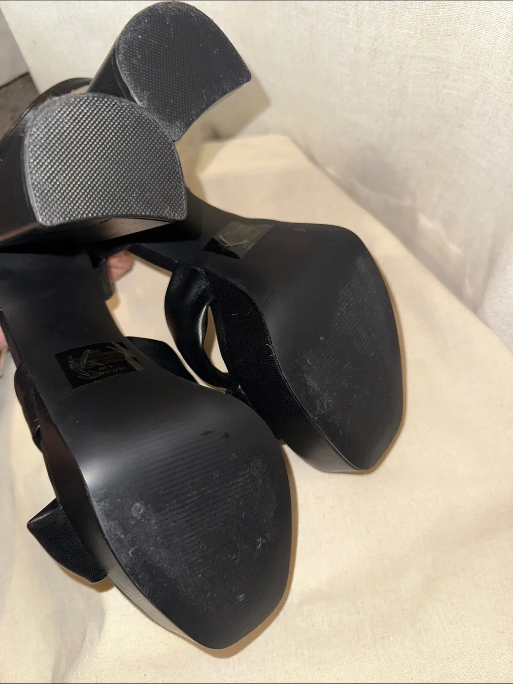 Steve Madden Black Knotted Ankle-Strap Platform Heels